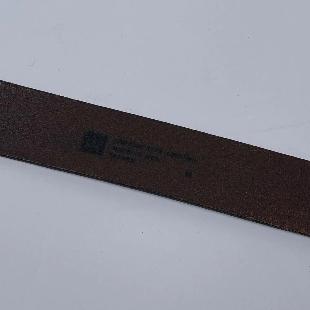 Vintage Gap Leather Belt Men M Brown Solid Brass Buckle Made in USA 90s Y2K